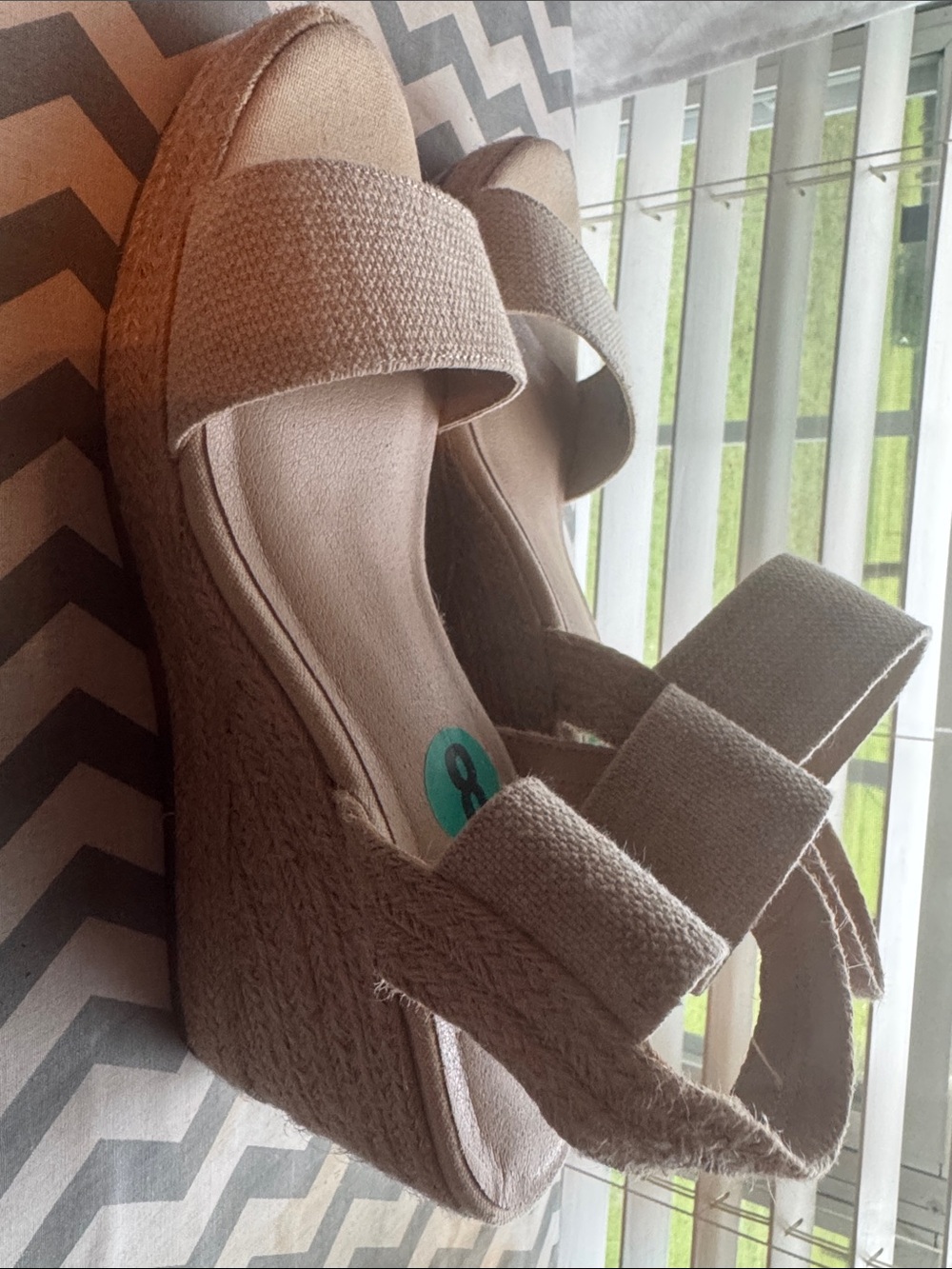 MIA Beige Espadrille Wedge Sandals